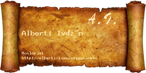Alberti Iván névjegykártya