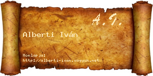 Alberti Iván névjegykártya